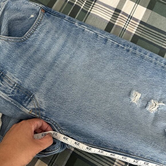Levi's Distressed Blue Straight Leg Jeans - Picture 11 of 13